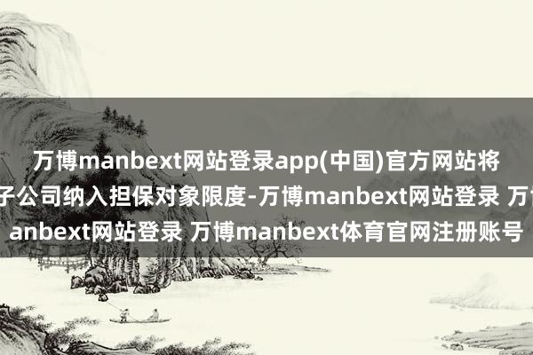 万博manbext网站登录app(中国)官方网站将新增归并报表限度内的子公司纳入担保对象限度-万博manbext网站登录 万博manbext体育官网注册账号