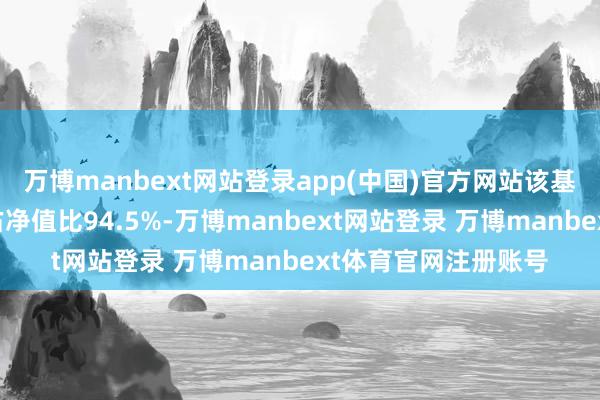 万博manbext网站登录app(中国)官方网站该基金钞票设立：股票占净值比94.5%-万博manbext网站登录 万博manbext体育官网注册账号